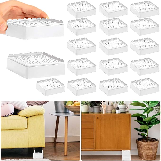 Bed Risers 1 inch, 2 inch, 3 inch, 4 inch Heavy Duty, Adjustable Furniture Riser by EGTTGIN