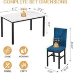 Recaceik Dining Table Set for 4, Modern 5 Piece Dining Table Set Faux Marble - Image 3