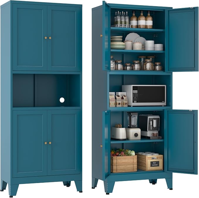 YAUWOH 69" Tall Metal Pantry Cabinet by YAUWOHFactoryOutletsColorfulMetalFurniture