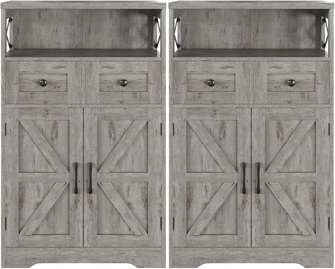Befrases Set of 2 Farmhouse Storage Cabinet by Befrases