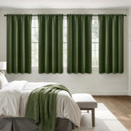 MIULEE 4 Panels Set Olive Green Blackout Curtains 63 Inch Length Bedroom | by MIULEE