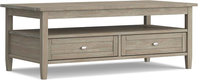 SIMPLIHOME Warm Shaker Solid Wood Transitional-Style 48-inch Wide Coffee Table - Image 4