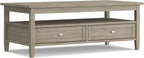 SIMPLIHOME Warm Shaker Solid Wood Transitional-Style 48-inch Wide Coffee Table - Image 4