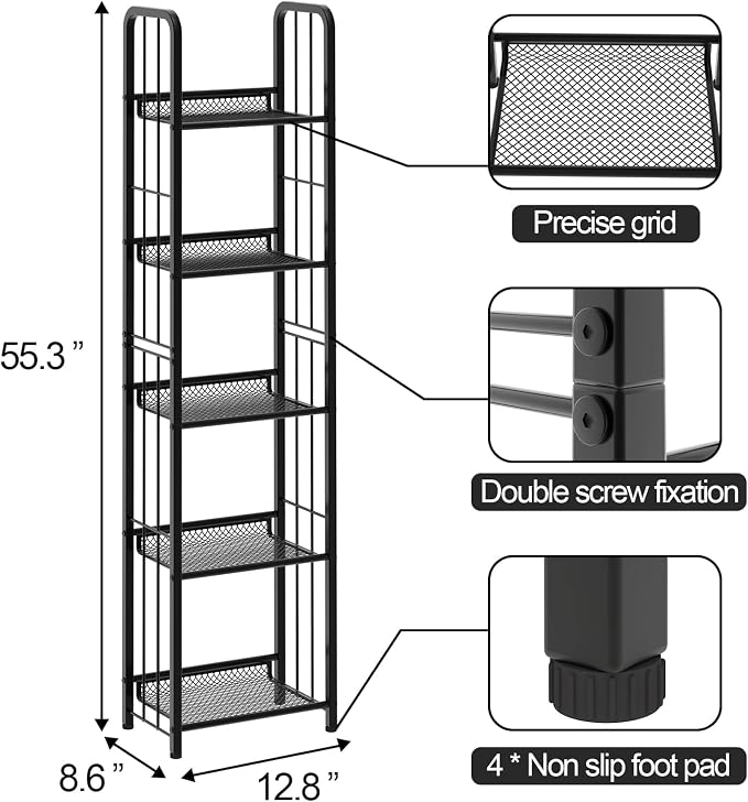 Bookshelf Storage Shelf Bookcase Freestanding Storage Stand - Image 3