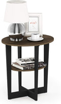 Furinno JAYA Side Table, 2-Tier Round Modern End Table by Furinno-FitsYourSpaceFitsYourBudget