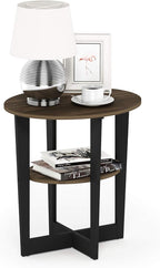 Furinno JAYA Side Table, 2-Tier Round Modern End Table by Furinno-FitsYourSpaceFitsYourBudget