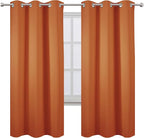 Orange Thermal Blackout Curtains/42 x 72 Inch/Set of 2 Panels Room Darkening - Image 2
