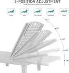 YITAHOME Outdoor Chaise Lounge Chair, Plastic Pool Chaise Lounge - Image 4
