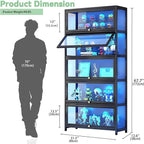 Display Cabinet with Acrylic Glass Doors 67.7'' Tall Curio Cabinet - Image 2