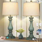 Cinkeda 29" Tall Table Lamp for Living Room Set of 2, Vintage Bedside by Cinkeda