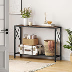 Tajsoon Console Table 41.8”, 2-Tier Industrial entryway Table, Narrow Sofa Table - Image 7