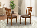 East West Furniture Avon 36" Linen Dining Chairs in Saddle Brown - Image 2