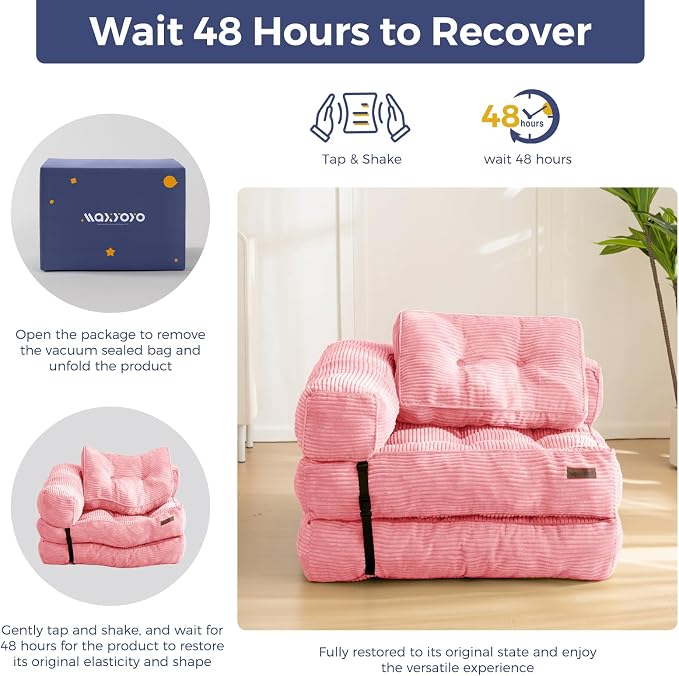 MAXYOYO Folding Sofa Bed, L-Shaped Convertible Sofa Bed - Image 7