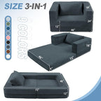Futon Sofa Bed with Pillow, 3-in-1 Sleeper Sofa Bed with Removable Cover - Image 3