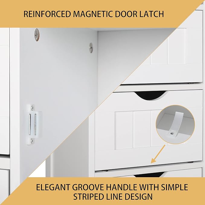 Yardenaler Bathroom Floor Storage Cabinet - Image 7