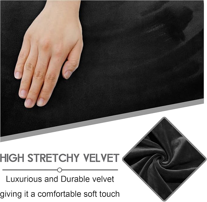ULTICOR Velvet 8-Pieces Recliner Sofa Covers Stretch Reclining Couch Covers - Image 3