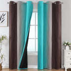 Brown and Teal Ombre Blackout Curtains by ESTELARTEXTILER