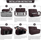 TAOCOCO Recliner Loveseat Slipcover, 6 Pieces Dual Recliner Sofa Covers - Image 6