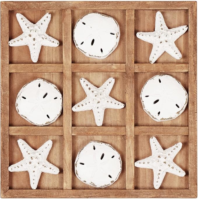 NIKKY HOME Beach Tic Tac Toe for Fun Starfish Sand Dollar Coastal House Coffee by NIKKYHOME