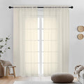 Cream Sheer Curtains 78 Inches Long 2 Panels by OVZME