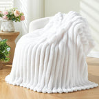 NEWCOSPLAY Fleece Ribbed Cozy King Blanket - Image 7
