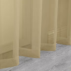 Chyhomenyc Sheer Gold Kitchen Tier Curtains 24 Inch Length Set, Small Window - Image 9