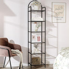 Hzuaneri Bookcase Bookshelf, Tempered Glass Bookshelves, Slim Shelving Unit by Hzuaneri