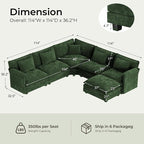 ELUCHANG 114" Oversized V-Shaped Cloud Couch Modular Sectional Sofa - Image 2