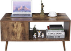 ZenStyle Mid Century Modern Coffee Table, Wooden Retro Coffee Table - Image 8