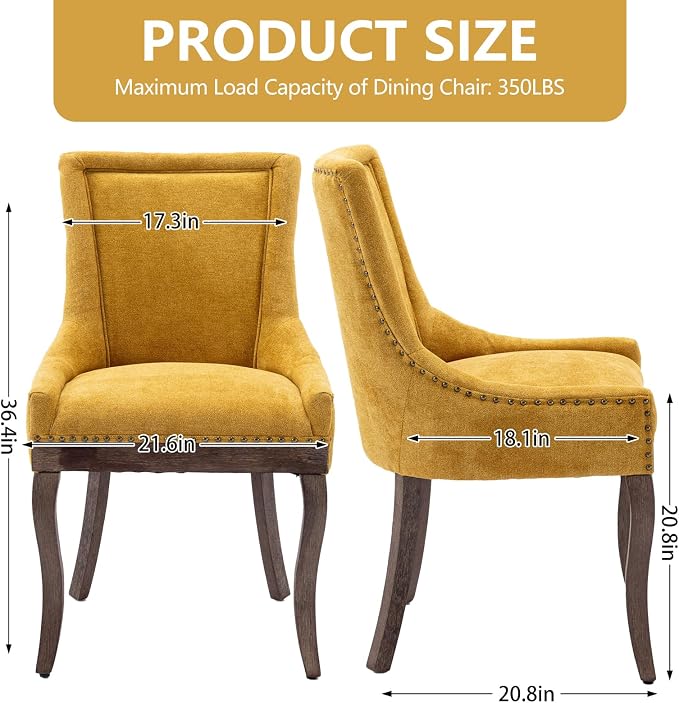 Modern Dining Chairs Set of 2, High Back Dining Chairs Side Chairs - Image 3