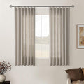 Burlywood Birch Pinch Pleat Linen Kitchen Curtains 45 Inches Long 2 Panels | by Twodrapes