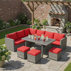 Tangkula 7 Pieces Patio Furniture Set, Outdoor Sectional Rattan Sofa Set - Image 2