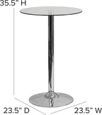Flash Furniture Kenneth Commercial 23.5" Round Tempered Glass Table - Image 3