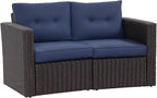 Outsunny 2 Piece Patio Wicker Corner Sofa Set, Outdoor PE Rattan Furniture by Outsunny