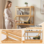 Magshion Display Cabinet with Acrylic Doors, 4-Tier Curio Cabinet - Image 5