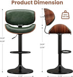 YaFiti Bar Stools Modern PU Leather Adjustable Swivel Barstools, Kitchen - Image 3