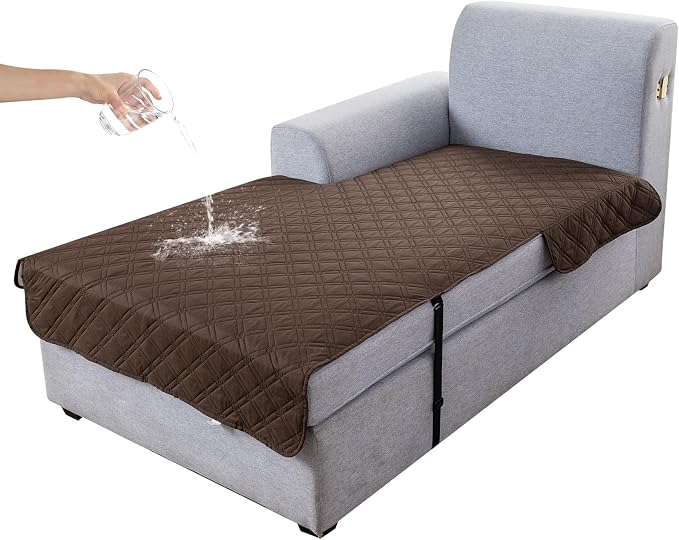Genina L Shape Couch Cover, Sectional Couch Chaise Covers, Waterproof Washable by Genina