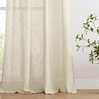 Joydeco Linen Curtains 96 inches Long 2 Panels Set, Light Filtering Curtains - Image 4