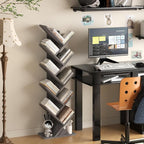 SHEEPAM 10 Tier Tree Book Shelf, Floor Standing Wood Bookshelf - Image 7