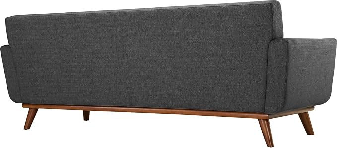 Modway Engage Mid-Century Modern Upholstered Fabric Sofa in Gray - Image 5