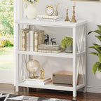 FATORRI Small Bookshelf for Small Space, Short Rustic Low Bookcase, Modern Wood by FATORRI