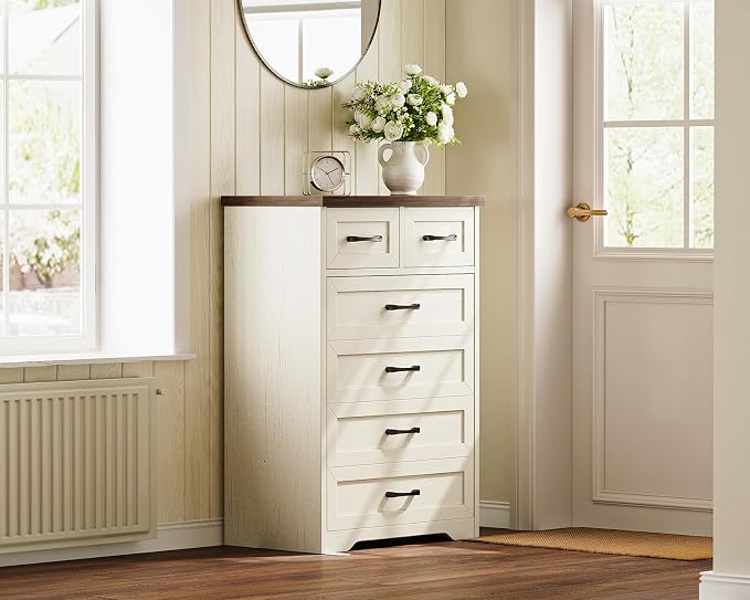 AODK Farmhouse Tall 6 Drawer Dresser - Image 3