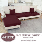 LA MEACK Couch Cushion Covers for Sectional Sofa L Shape Washable Separate Seat - Image 2