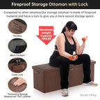 ENGPOW Storage Ottoman, Fireproof Folding Bench - Image 5