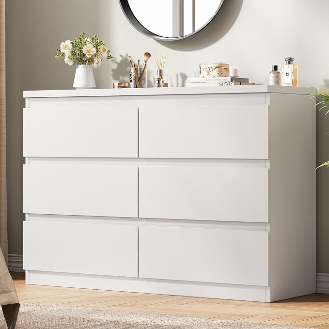 Jocoevol White 6 Drawer Dresser by JOCOEVOL