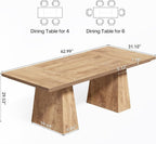LITTLE TREE Dining Table for 6 People, Wooden Table, Rectangle Furniture - Image 2