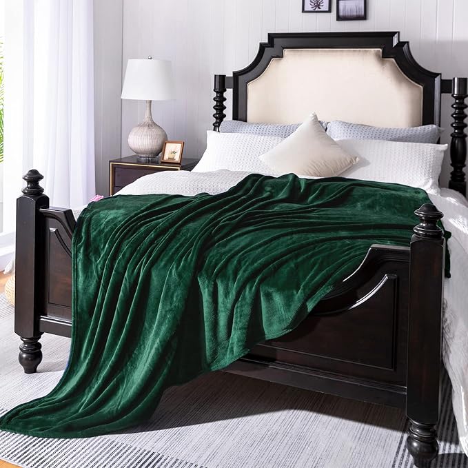 Forest Green Fleece Plush Throw Blanket 50"x60"for Couch Fuzzy Cozy Flannel | - Image 4