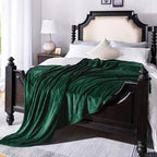 Forest Green Fleece Plush Throw Blanket 60"x80"for Couch Fuzzy Cozy Flannel | - Image 3