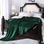 Forest Green Fleece Plush Throw Blanket 90"x90"for Couch Fuzzy Cozy Flannel | by JIAHANNHA