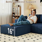 95" Cloud Sectional Couch with L-Shape Chaise, Modular Comfy Sofa Chaise Longue - Image 5